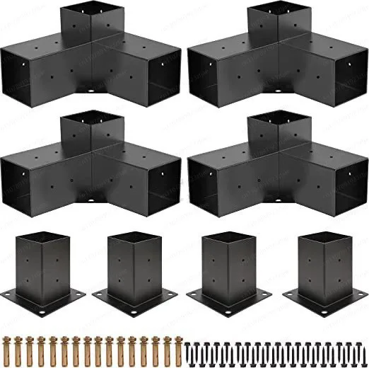 Bestseller 4×4 6×6 Pergola Corner Bracket, Steel & Wood Combination for Outdoor Patio Frame, Heavy Duty