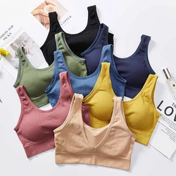 Women Breathable Sports Tank Tops Gym Push Up Workout Crop Corset Female Deep V Bralette Sexy Beauty Back Brassiere Lingerie New