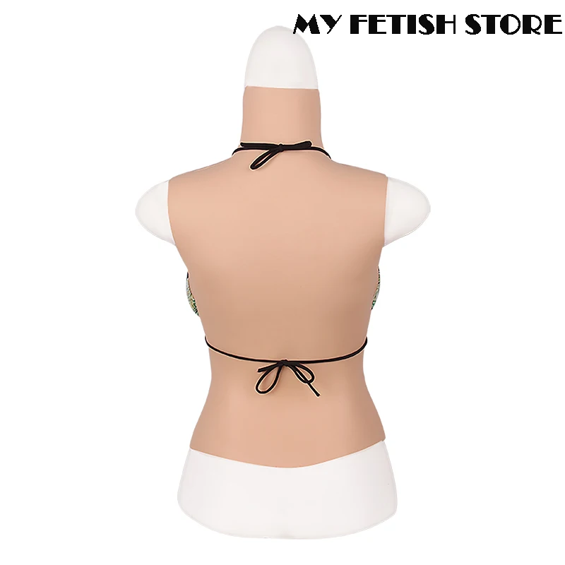 5G High Neck Sleeveless Crossdressing Realistic Silicone C-G Cup Breast Form Suit Fake Boobs For Transgender Shemale Drag Queen
