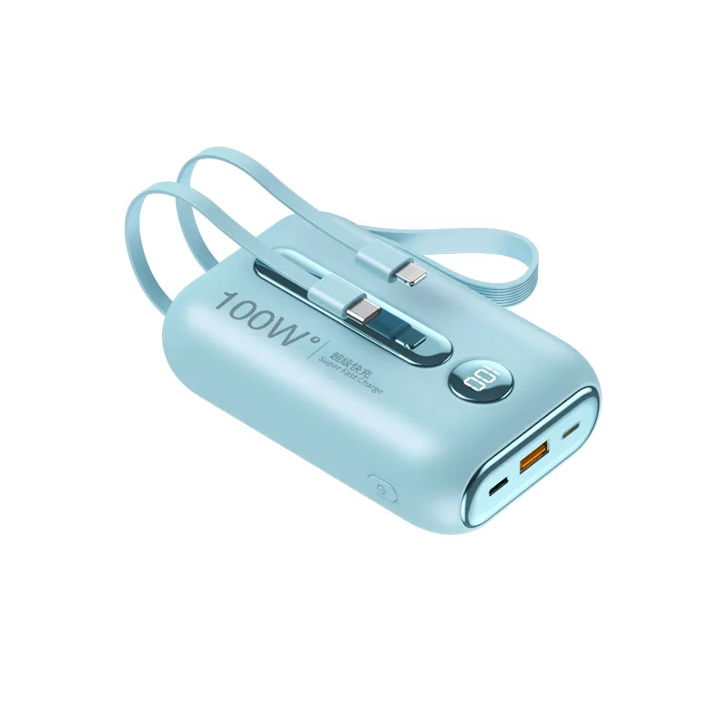 Super Fast Charging with Its Own Cable Power Bank 20000mAh Large Capacity Mini Portable Compact Mobile Power Supply