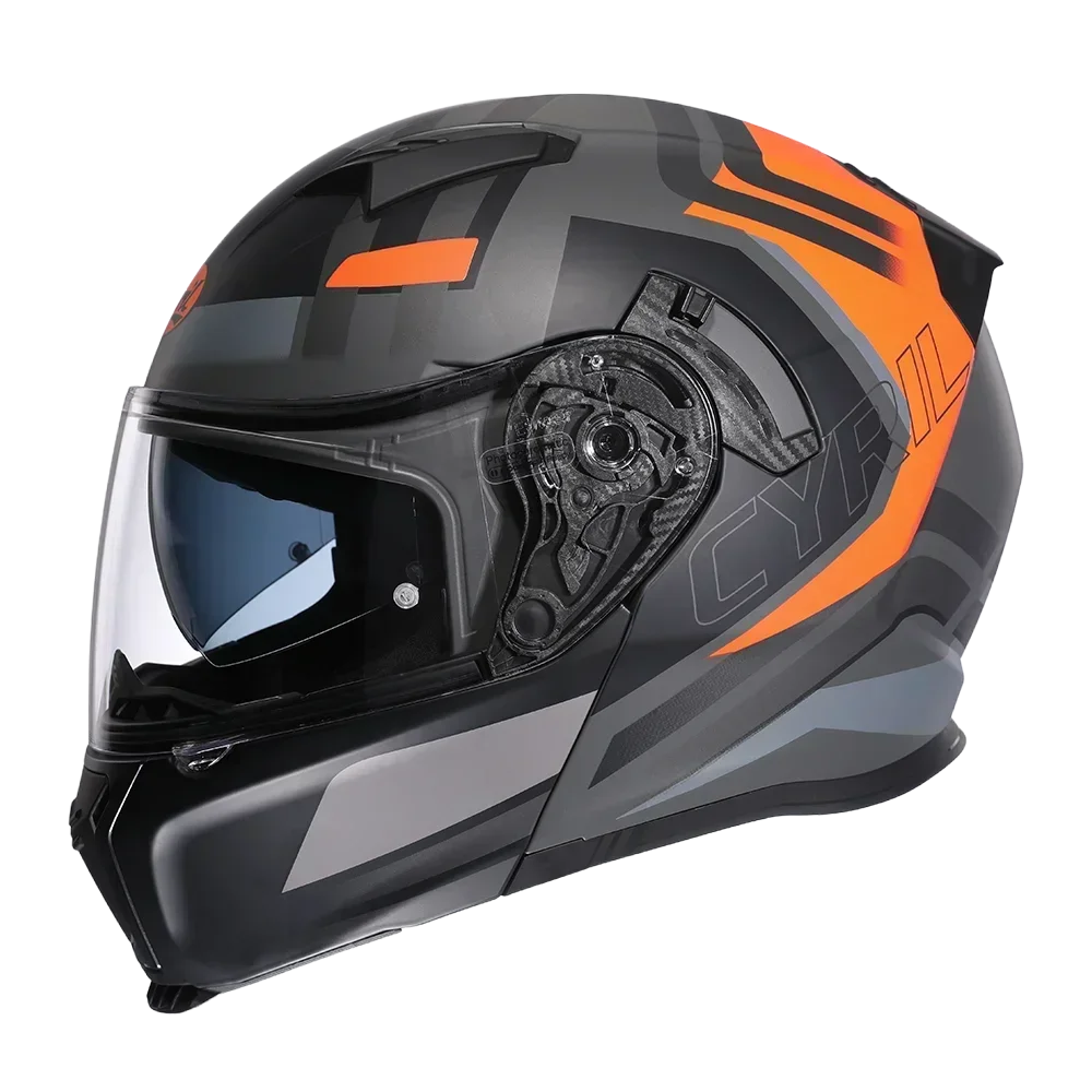 Full Face Motorcycle Helmet with Dual Visor Cyril Flip-up Motorcycle Helmet with Bluetooth Slot For Adult DOT Approved Helmet