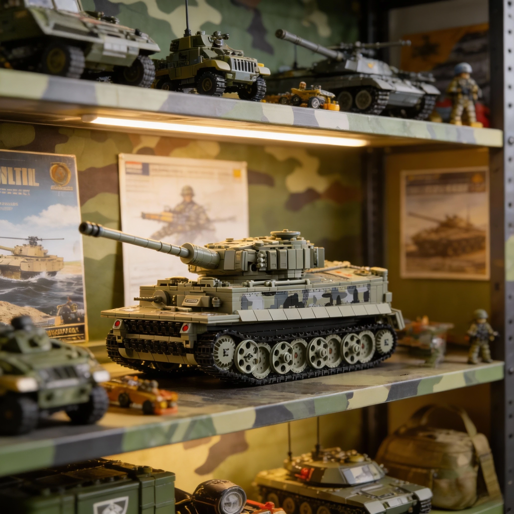 Militärserie Bausteinmodell Tiger Panzer Schwerer Panzer Bausteinset Kreatives Spielzeug aus dem Zweiten Weltkrieg Geeignet als Weihnachtsgeschenk