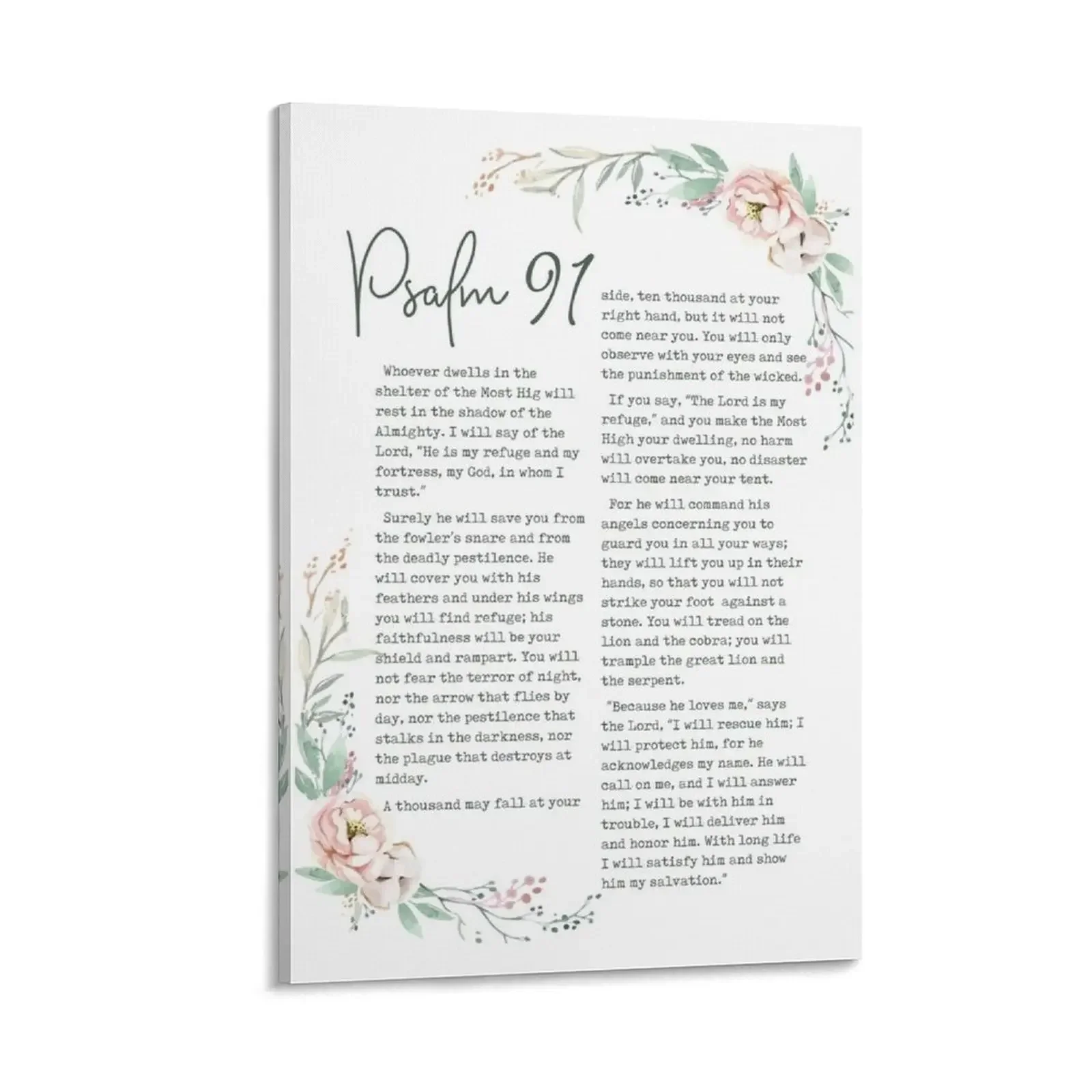 

Psalm 91 - Inspirational Bible Quote Canvas Painting room decorations wall decoration paintings bedroom decor ornaments for home