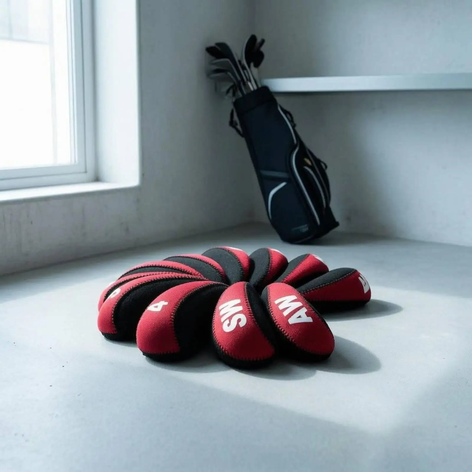 Set of 11 Golf Iron Headcovers Neoprene Material with Club Number Labels for Easy Organization and Protection