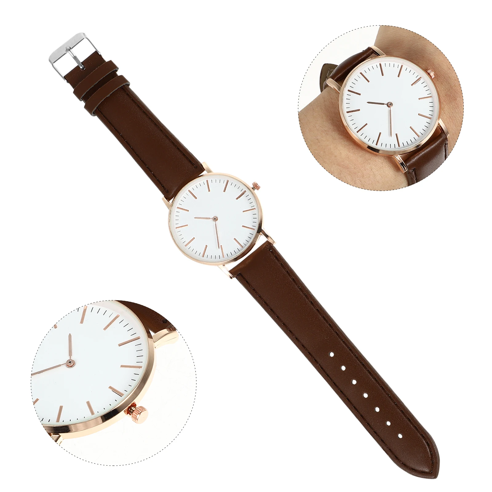 Elegante pulseira marrom relógio de quartzo feminino inspiração nórdica senhoras relógio casual leve decorativo ajuste confortável