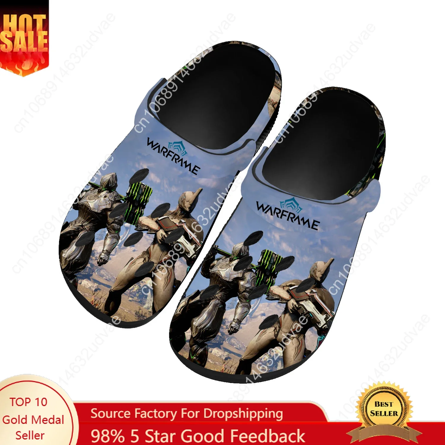 Warframe Water Shoes Men Women Teenager High Quality Home Garden Clogs Custom Sandals Beach Breathable Hole Slippers