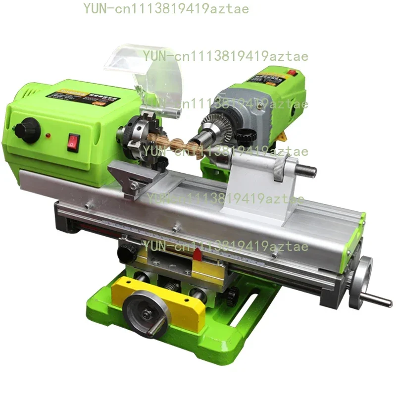 220V DIY Mini Lathe Bench Drill Mini Bead Machine  Woodworking Round Bead Lathe Four-Jaw Chuck