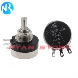 2PCS RV24YN 20F B102 B202 B502 B103 B203 B503 B104 B204 B504 B105 5K Half Shaft Game Machine Rotary Carbon Film Potentiometer