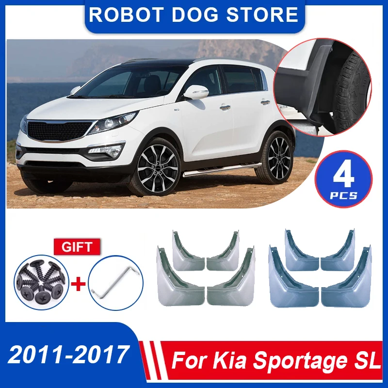 

4PCS Paint Mudguards For Kia Sportage SL 2012 2015 Accessories 2011-2017 Front MudFlaps Rear Muds Fender Flares Car Accessories