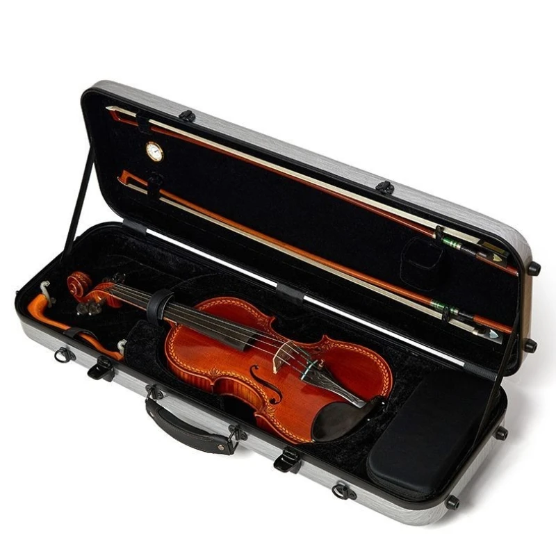 4/4 Violin Case Double Shoulder Carrying Violin Bag Lightweight Waterproof Hard Box Portable Shockproof Violins Square Boxes