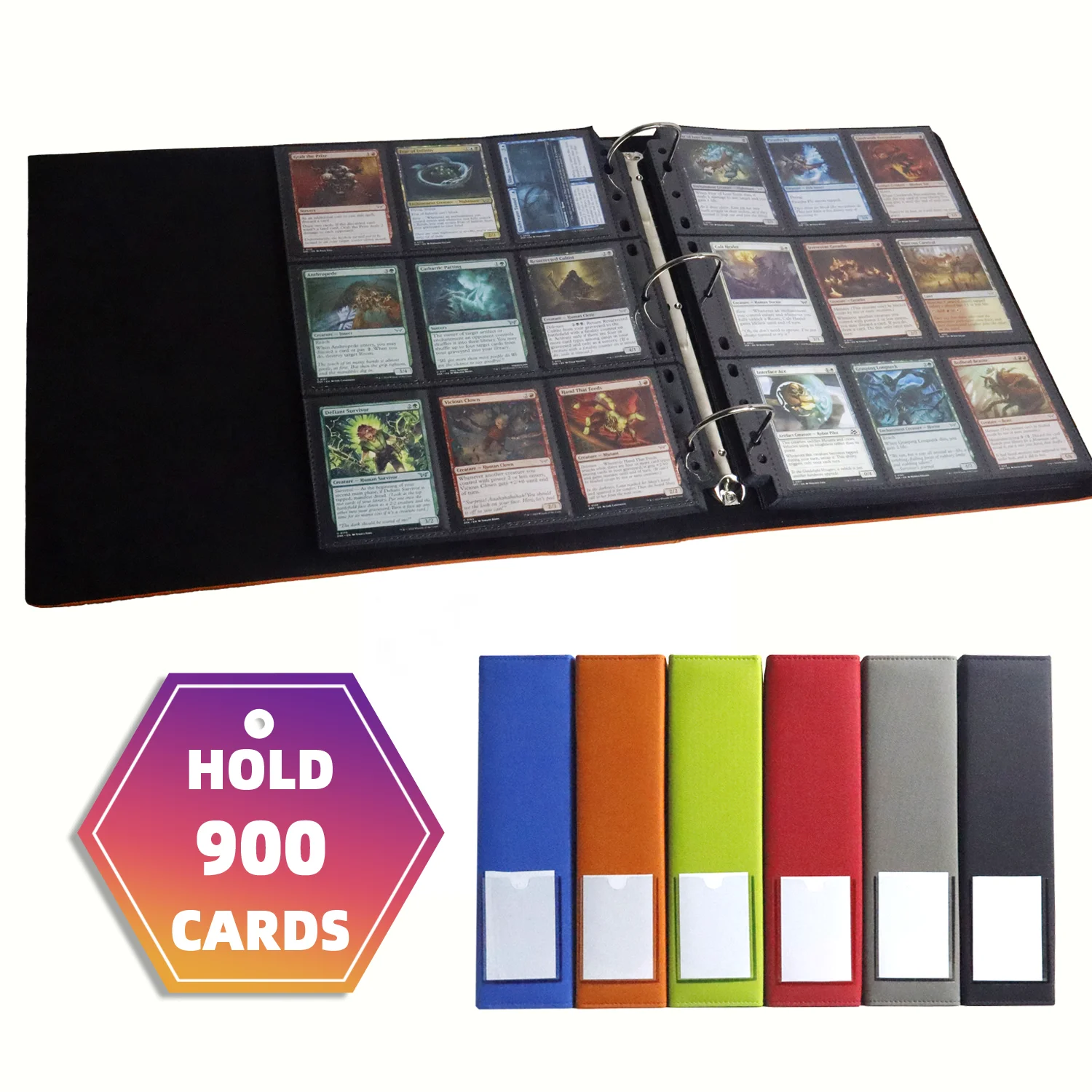 9-pocket-zipperless-trading-card-binder-3-ring-900-card-album-with-50-double-sided-pages-for-sports-standard-tcg-cards