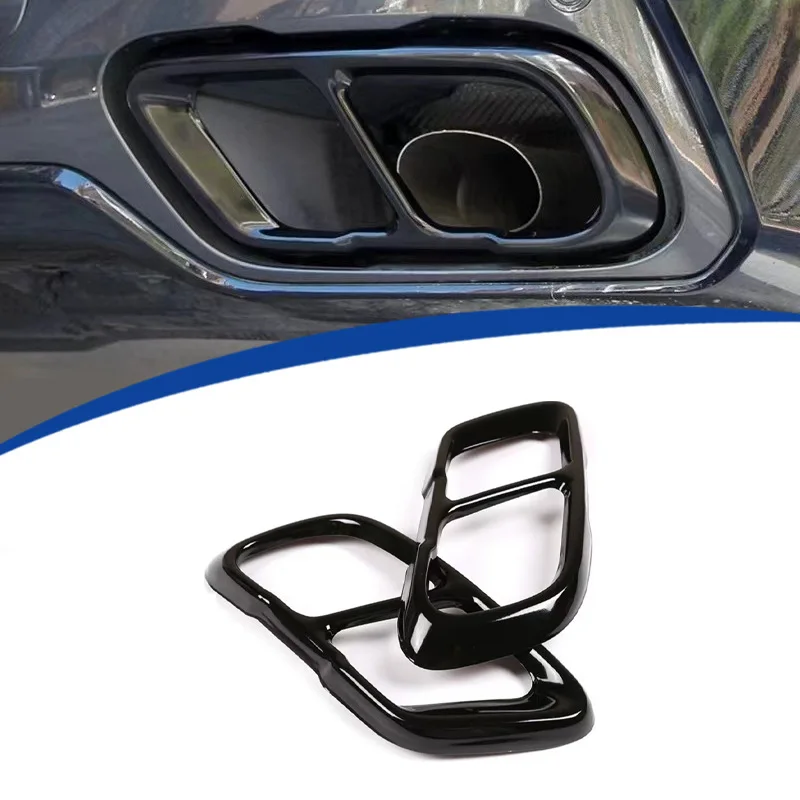 

For 19-24 X5 X6 X7 G05 G06 G07 Sticker Type Black Exhaust Tip Cover Stainless Steel Material
