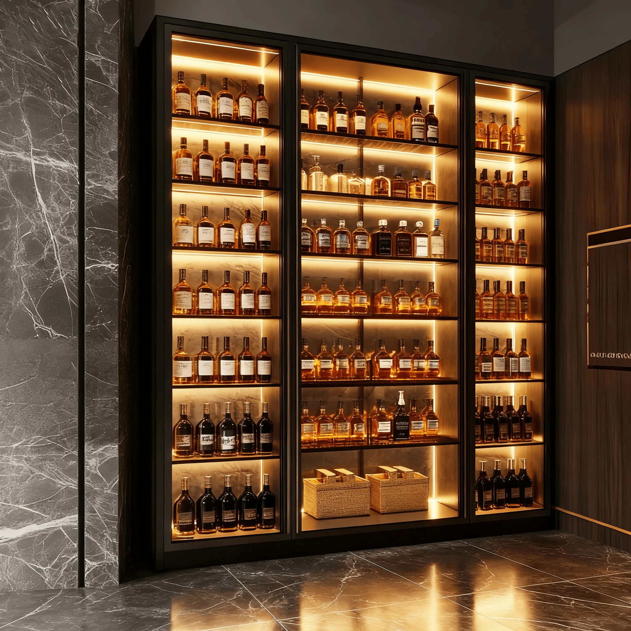 Customizable Modern Glass Door Wine Display Cabinet Stainless Steel Cooling for Home Hotel Wine Bar Cellar Living Room Furniture