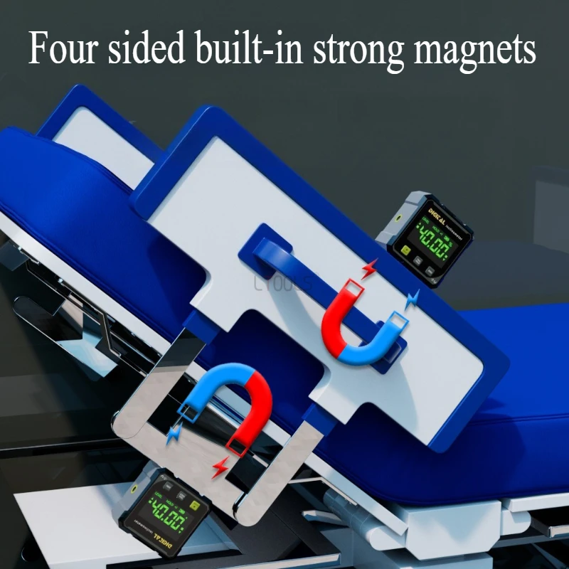 Inclinometer 4-Sided Magnetic Dual-Laser Tilt Meter Compact Slope Measurement Angle Ruler with Laser Alignment for Construction