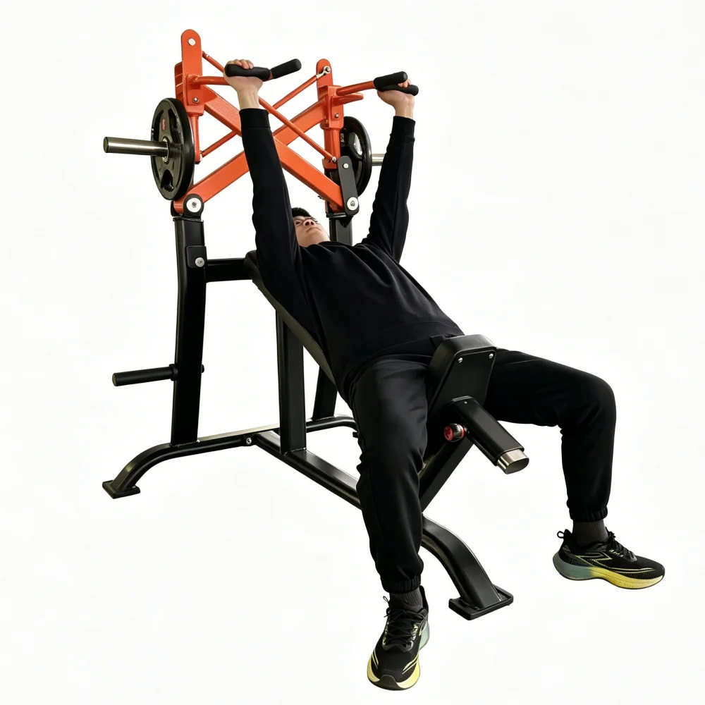 Commercial Gym Adjustable Steel Bench Press Machine for Back & Chest Strength Training-Single-Side Oblique Exercise Equipment