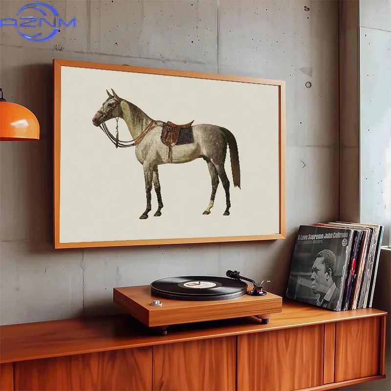 Affiches et impressions vintage de chevaux anciens, peintures sur toile d'animaux de ferme, art mural équestre pour salon et décoration de ferme