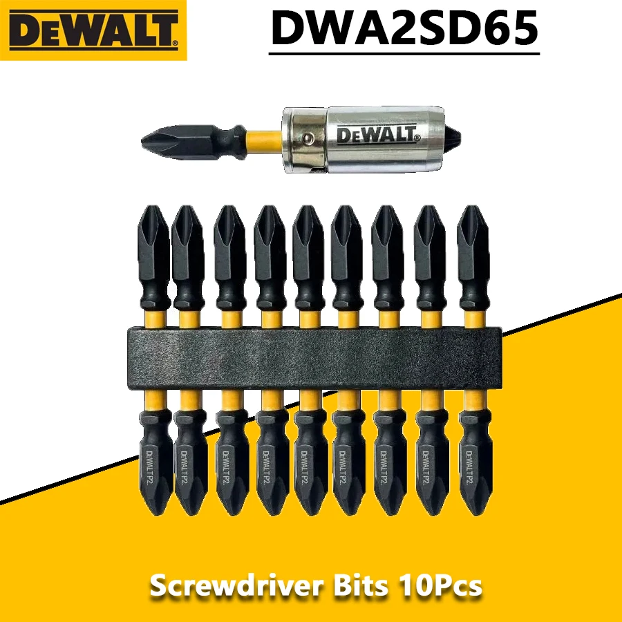 DEWALT 10Pcs Magnetic Impact Drill Phillips Head Drill Bits Power Tool Accessories Shock Resistant Screwdriver Bits DWA2SD65