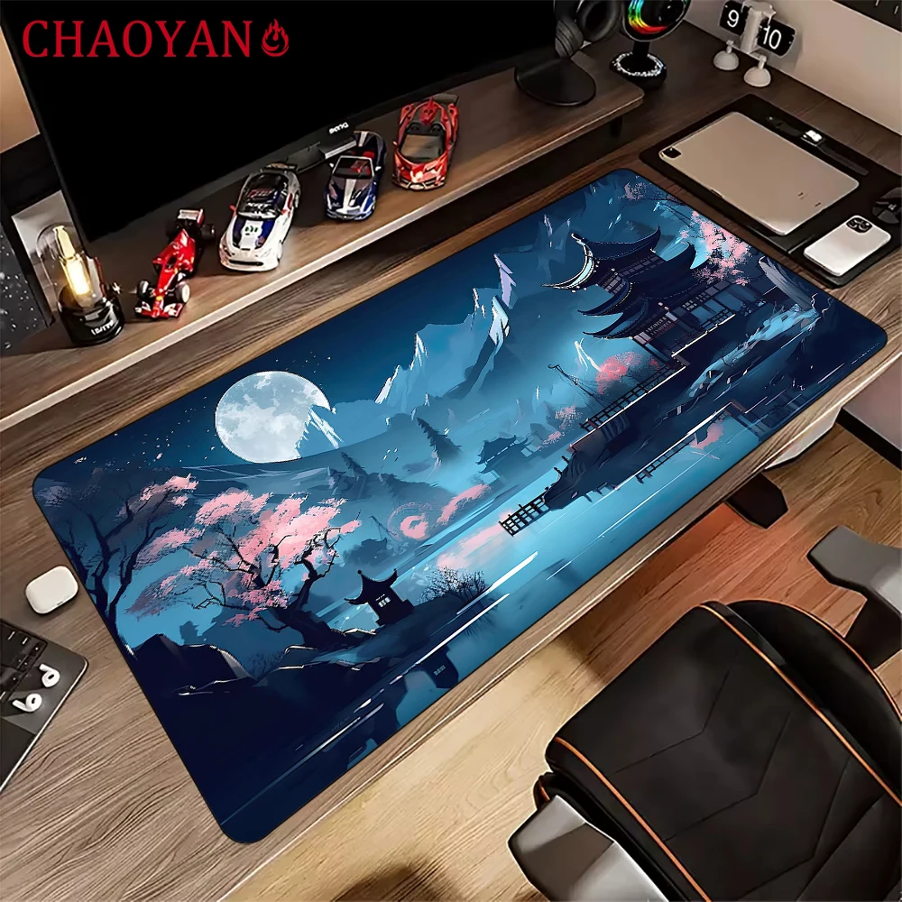 

Ink-wash style art landscape Mouse Pad Desk mat with stitched edge Natural rubber base Gaming mat suitable for office and gaming