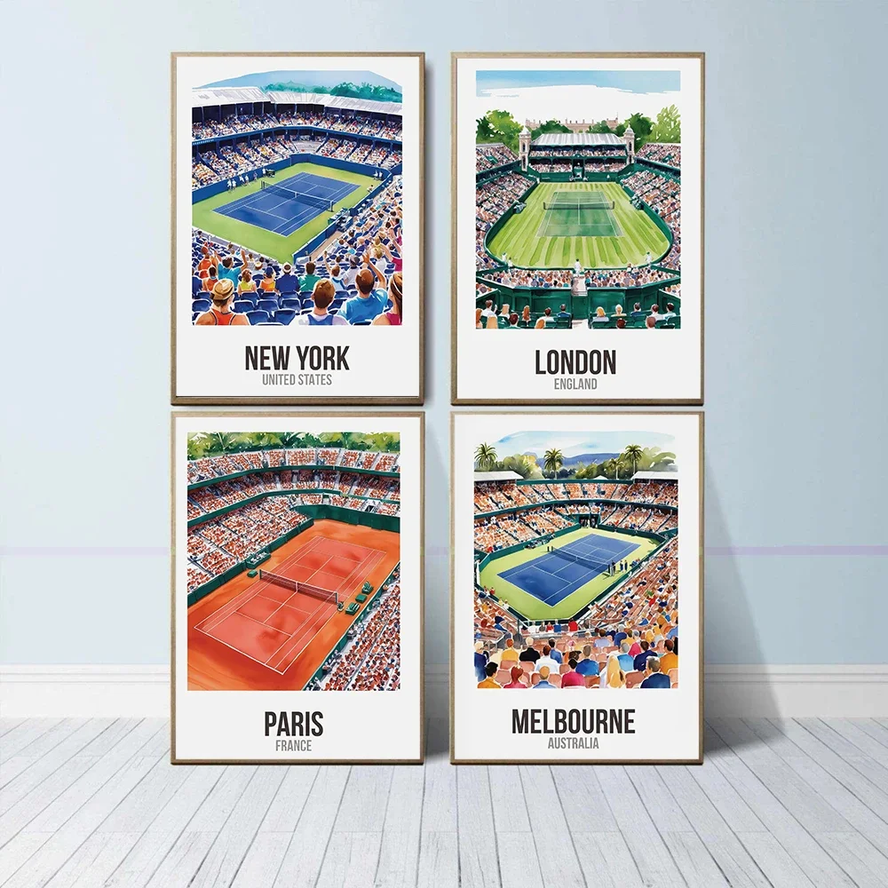 1pc frameless Canvas Painting Grand Slam Tennis Poster Canvas Painting Prints Wall Art New York London Australian Open Art for L