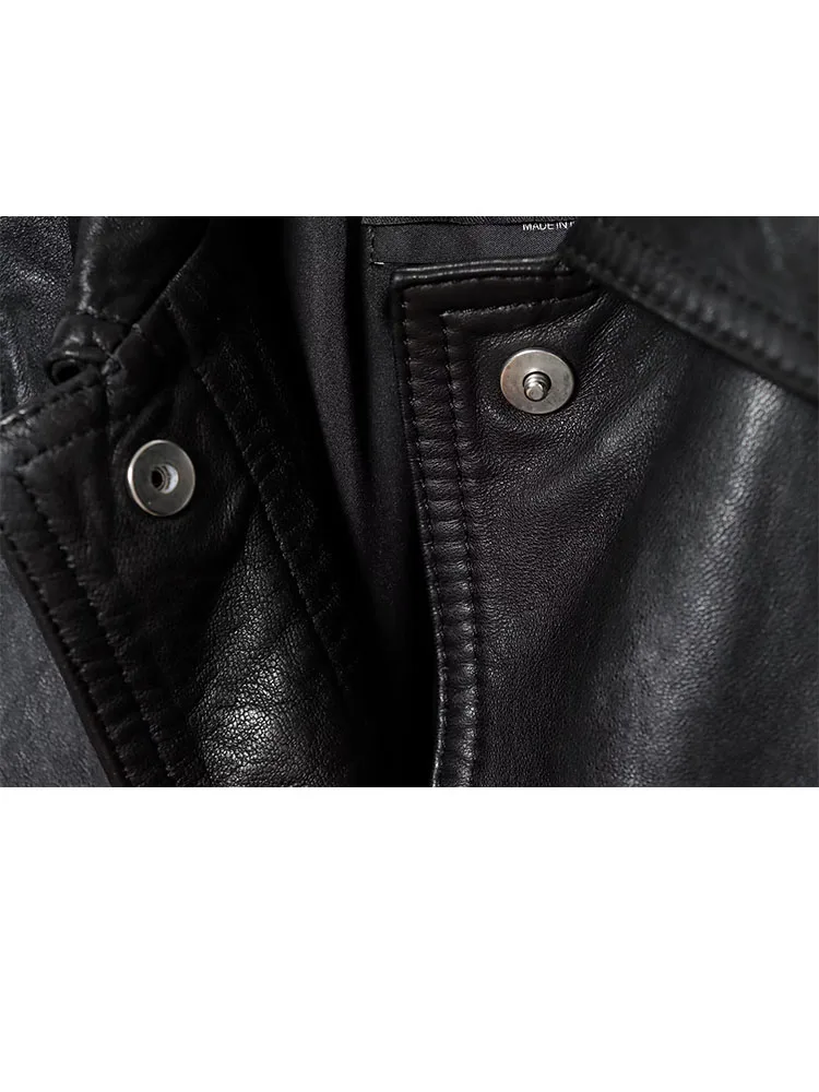 HH المرأة موضة جديدة خمر الدانتيل متابعة فو الجلود سترة قصيرة أنثى أنيقة بسيطة عادية تنوعا التلبيب سترة طويلة الأكمام