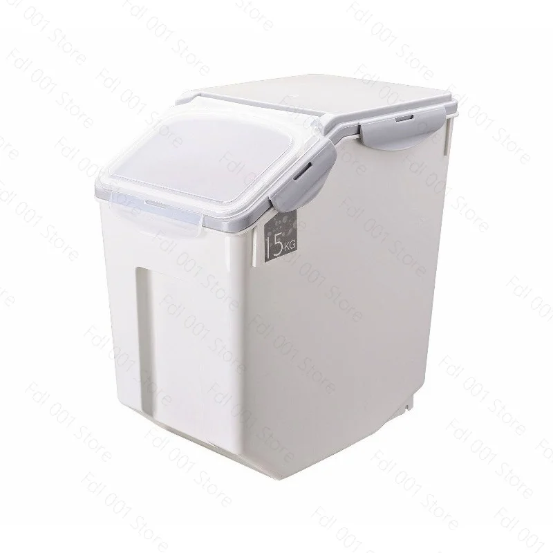 10/15kg Large Rice Tank Kitchen Grain Storage Box Sealed Moisture-proof Plastic Pet Food Storage Container Mildew Grain Bucket