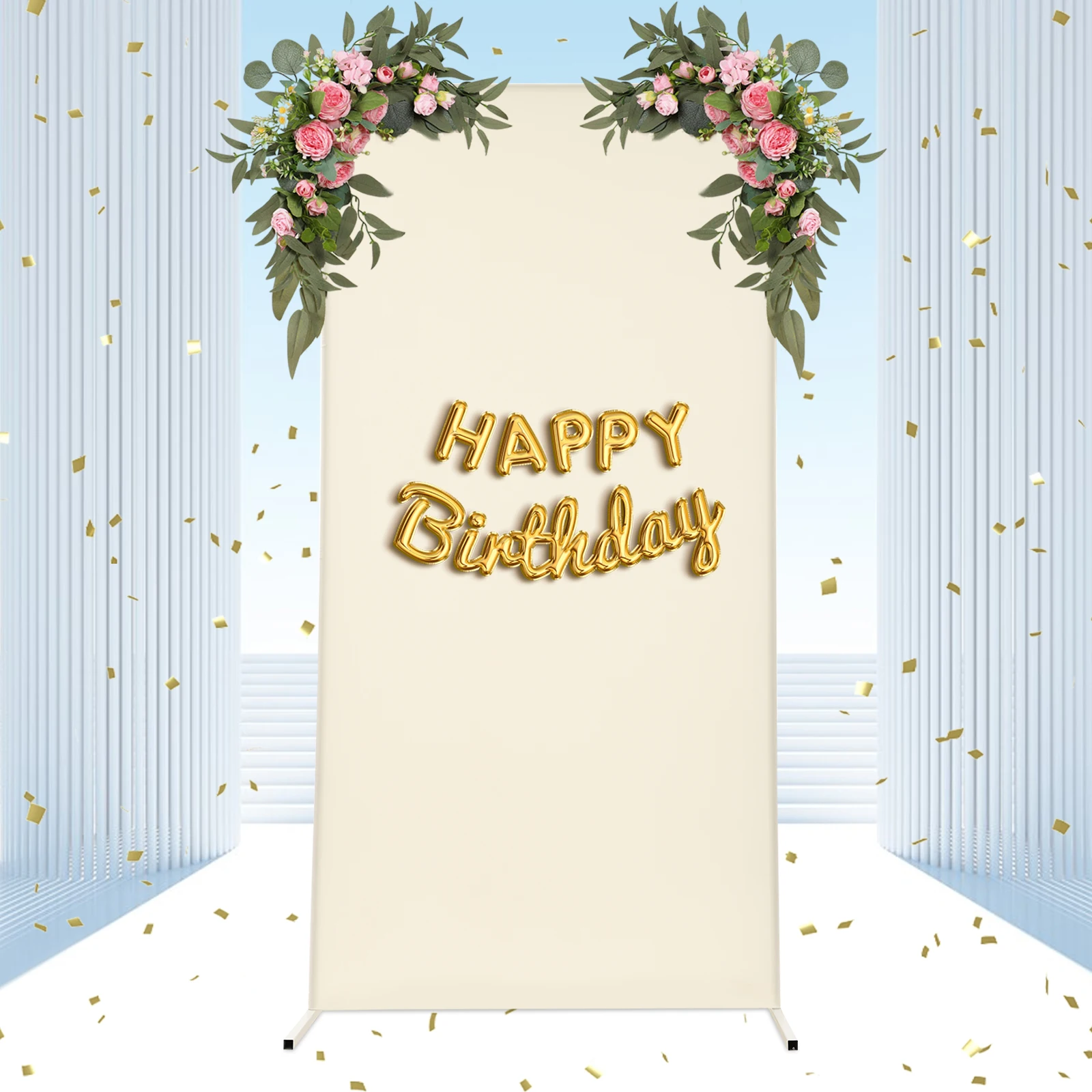 

1*2m Wedding Backdrop Stage Stand with Cloth Cover Square Metal Arch Frame Backdrop Stand Kit