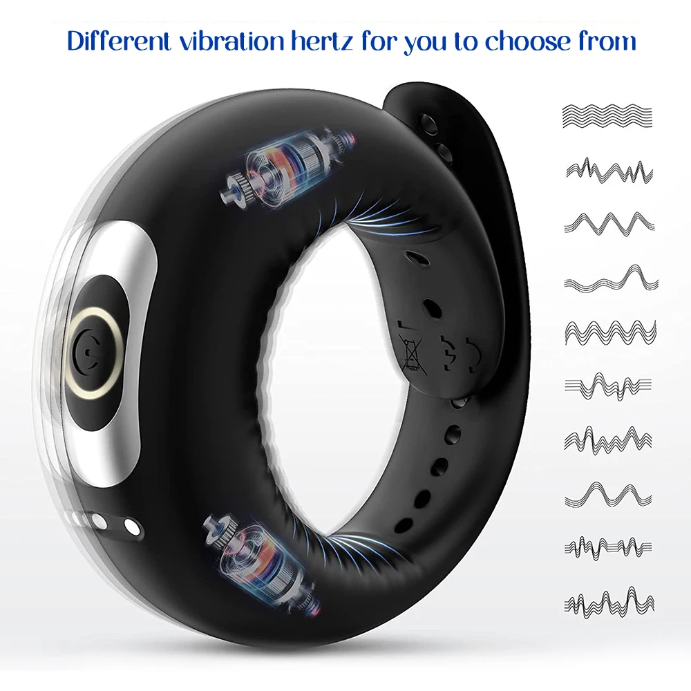 10 Vibrations Vibrating Cock Ring Sex Toys for Men Silicone Penis Ring Remote Control Vibrator Recharge waterproof Penis Ring