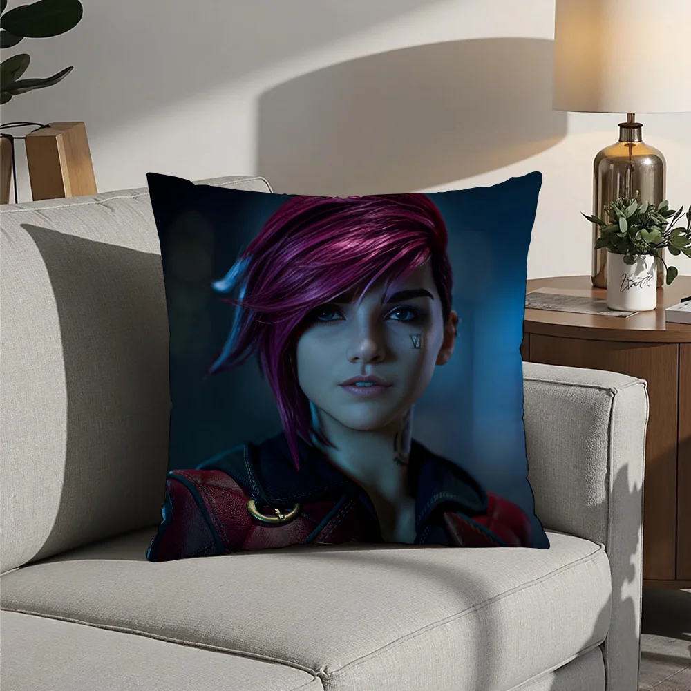 

VI ARCANE L-League of Legends Pillow Case Plush Fabric Soft Pillowcase Double Sided Print Cushion Cover Household Gifts