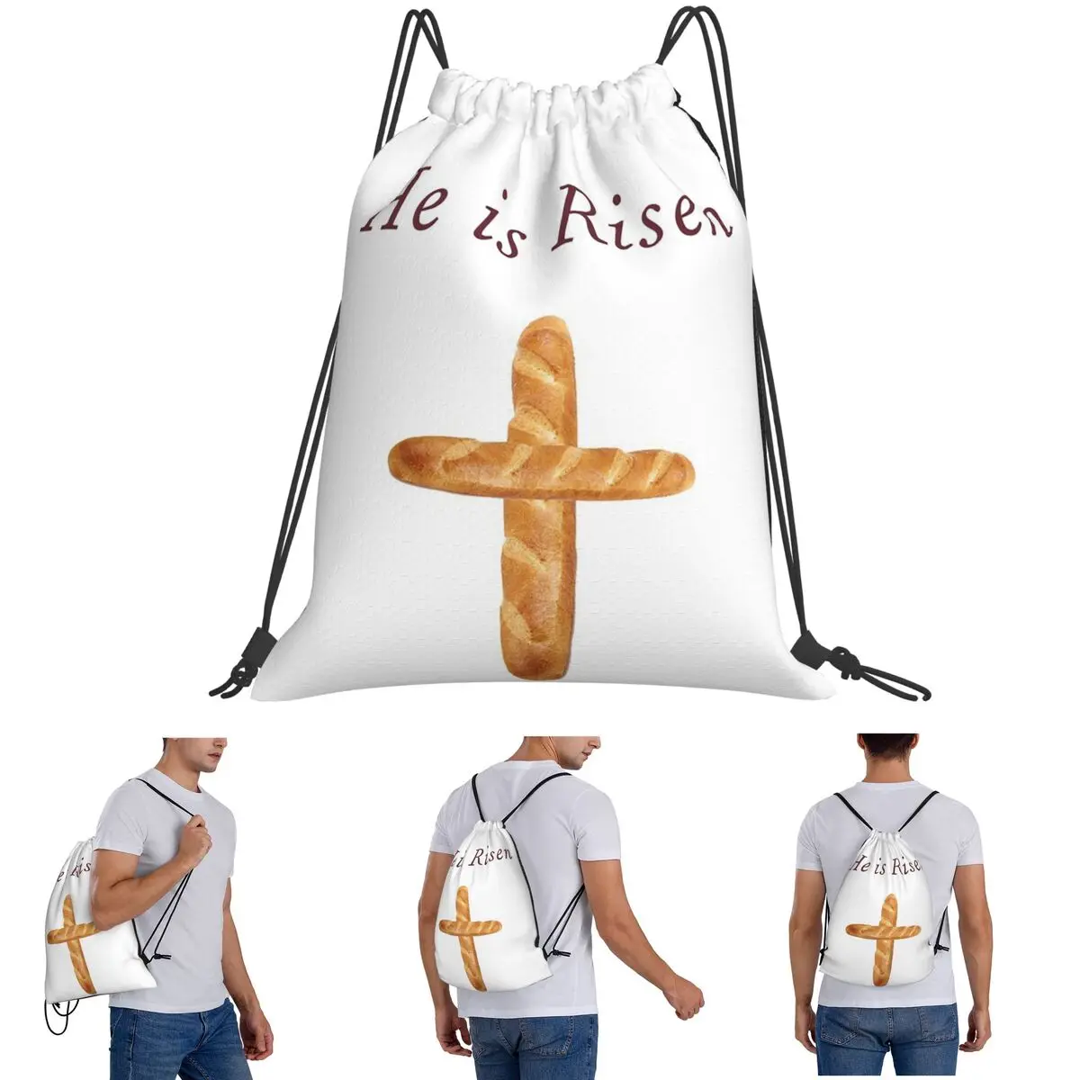 

He Is Risen, Shirley's Bread Apron (Community) Backpacks Portable Drawstring Bags Storage Bag Book Bags for Man Woman School