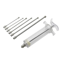 1 Set Bird Feeding Syringe Kit Parrot Feeder Bird Feeder Stainless Steel With 6 Pieces Straight Tube Feeding Feeder Accessories