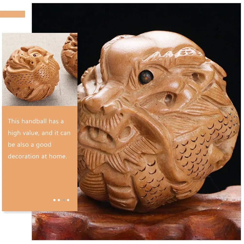

2 шт. деревянные массажные шары из персикового дерева с изображением дракона и феникса, премиум-класса, натуральные, для упражнений для рук, для пожилых людей