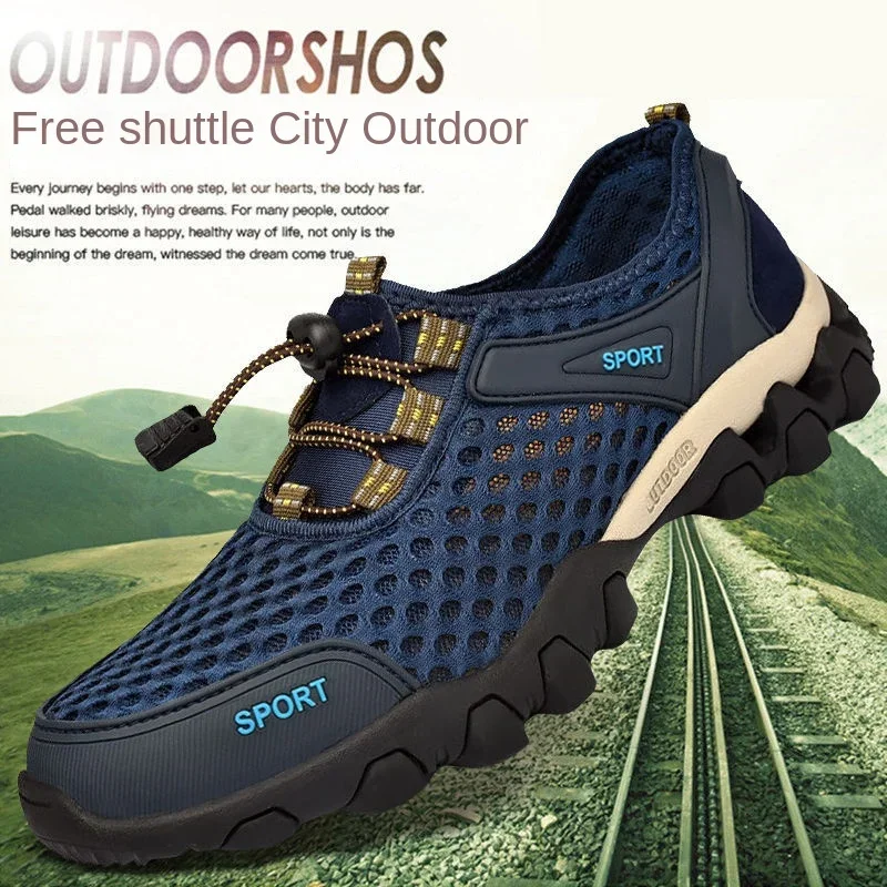 TAFN Summer Creek Shoes Men's Breathable Casual Mesh Sports Shoes Hollow Mesh Outdoor Mountaineering Shoes Sports Hiking Shoes