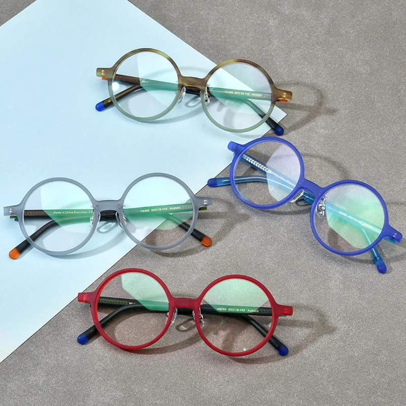 Designer gefrostet großen Rahmen runden Rahmen literarischen Männer und Frauen rundes Gesicht Vintage Acetat optische verschreibung pflicht ige Brille