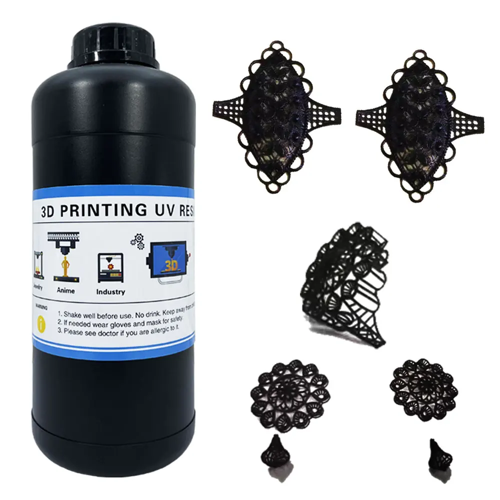 

High Wax Black 500g/1000g DLP/LCD Printing 3d Printer UV Castable Resins for Jewelry Casting