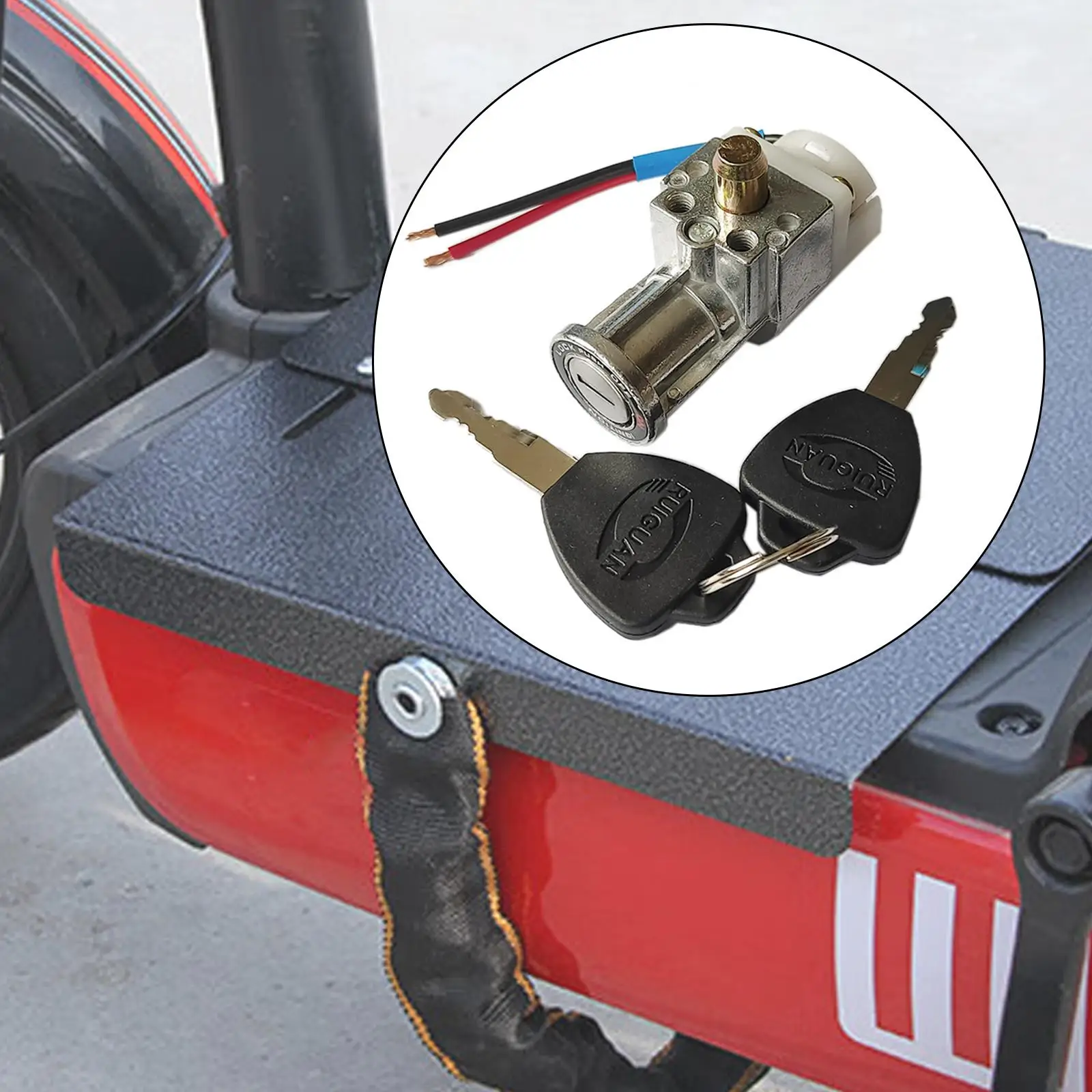 Li-ion Battery Casing Lock Bigger Head Type Lock Lightweight Heavy-duty Ignition on/Off Key Switch Power Switch for Scooter