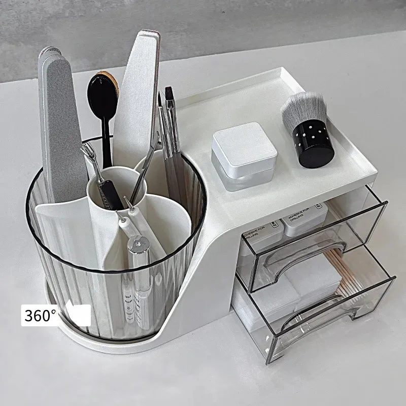 Nail Tool Storage Box Swab Container Nail Accessories Organizer Box Makeup Brush Holder Nail Art Pen Storage Box Nail Tool Stora