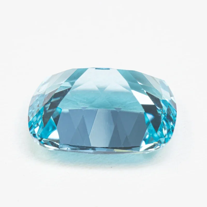 Lab Grown Sapphire Rectangular Cushion Shape Aquamarine Color VVS1 Charms DIY Jewelry Making Material Selectable AGL Certificate