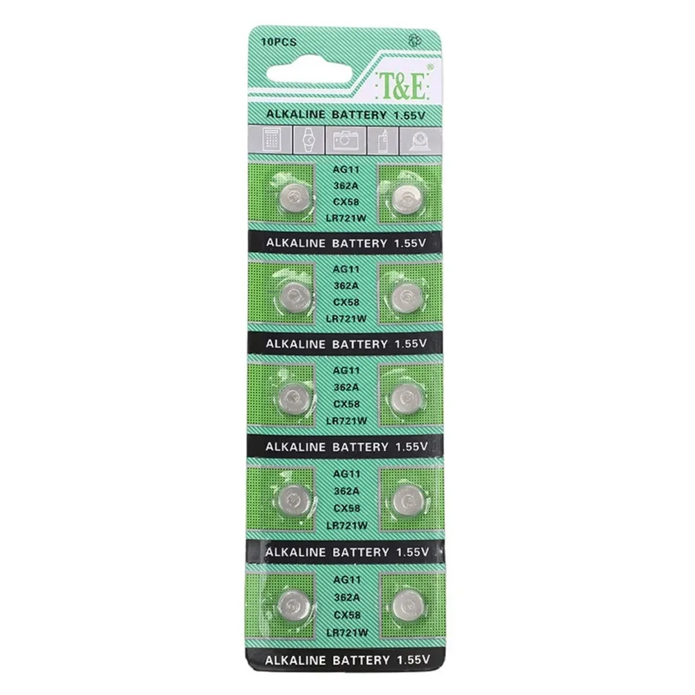 AG11 SG11 LR58 SR58 162 361 1.55V Button Coin Cell Watch Batteries for Toys Remote Controls Cameras PDAs MP3 Players