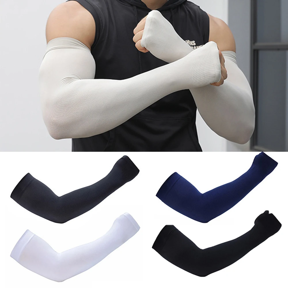 Manchons de bras de protection contre les UV pour hommes, manchon de main de sport, course à pied, pêche, équitation, crème solaire, manches de bras de glace, 1 paire