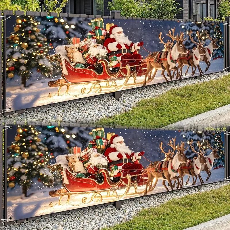 Christmas Banner Flag Merry Christmas Decoration For Home 2025 Xmas Ornaments Gifts Navidad Noel Natal Happy New Year 2026