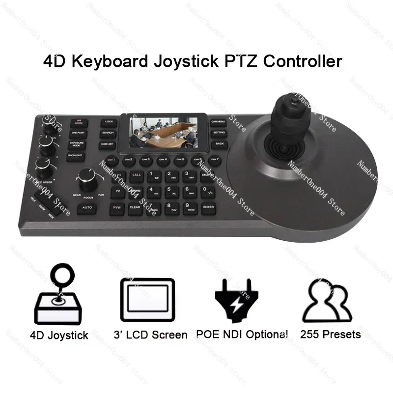 3 Inch LCD Screen 4D Keyboard NDI Ip Joystick PTZ Controller Live Steaming Camer Remote Control