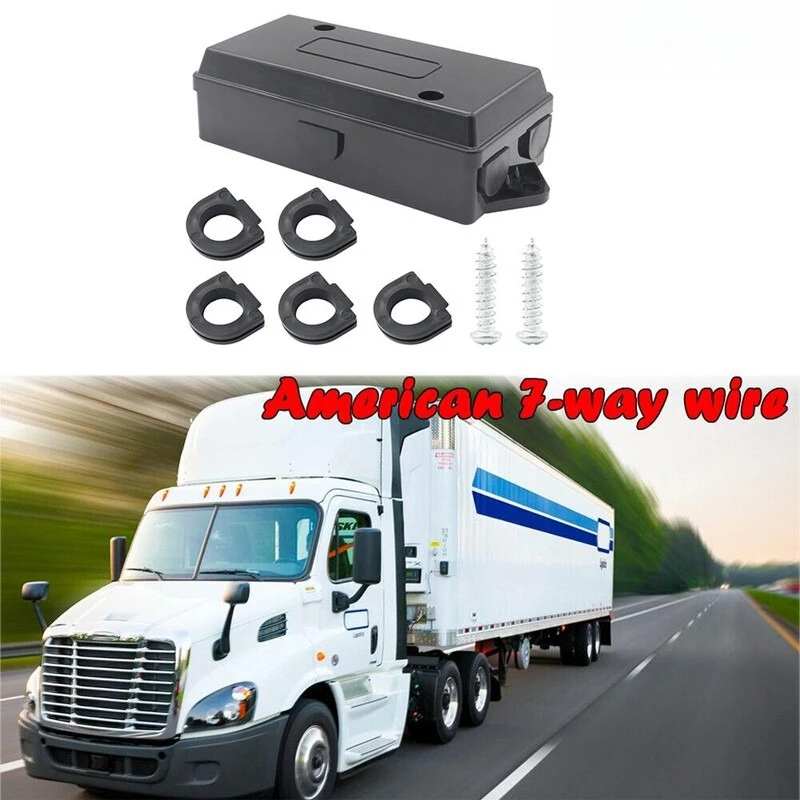 Electrical 7 Way Pole Trailer Wire Cable Connection Junction Box Weatherproof RV Caravan