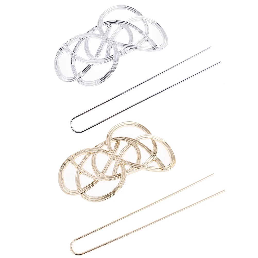 

2pcs Vintage Hair Cuffs Shiny Alloy Bun Holders Women Elegant Hairpin Accessories for Wedding Party Daily Dance Use Gift Hair
