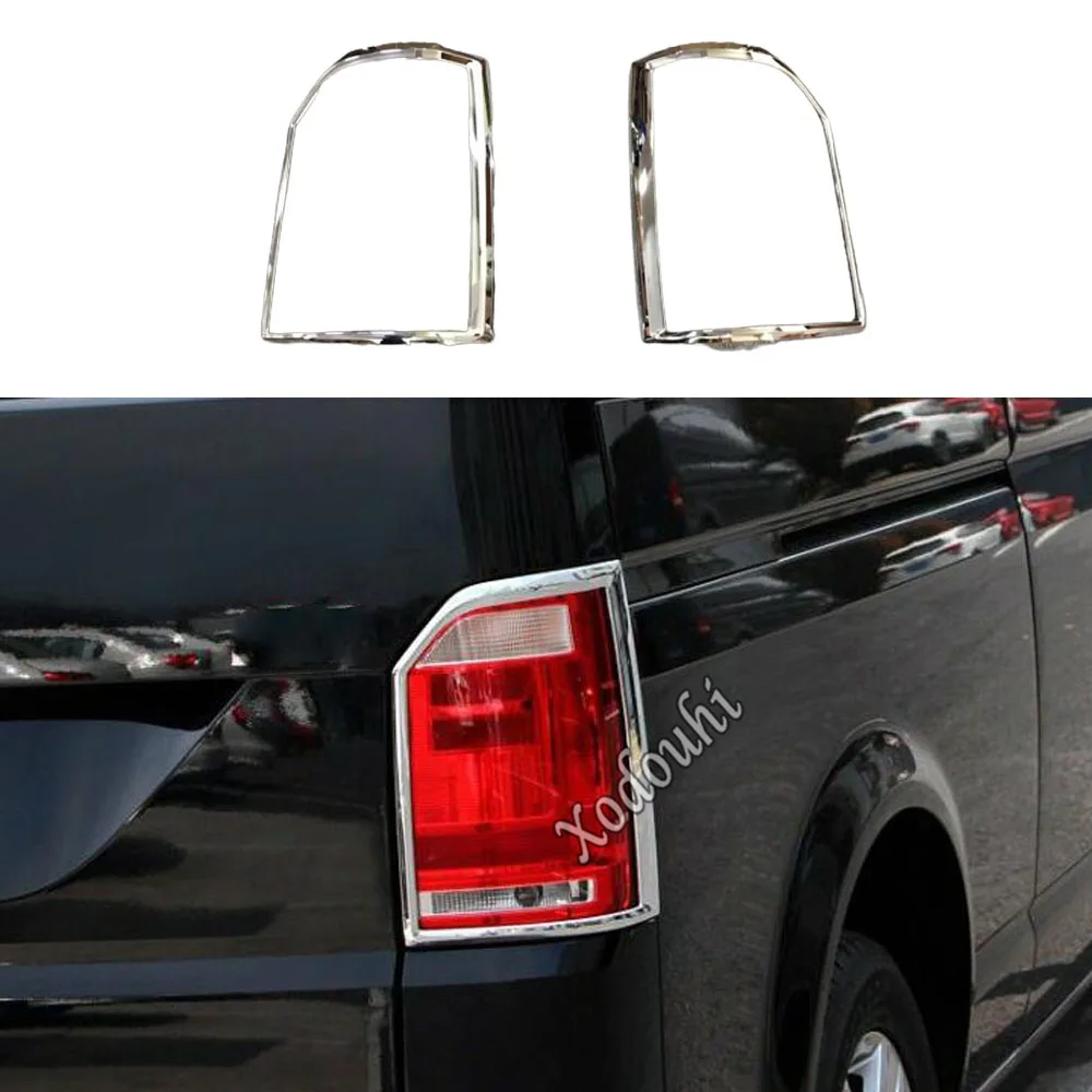 

ABS Chrome Cover Trim Back Tail Rear Light Lamp Frame Eyebrow 2PCs For VW Transporter (T6) Caravelle 2016 2017 2018 2019 2020