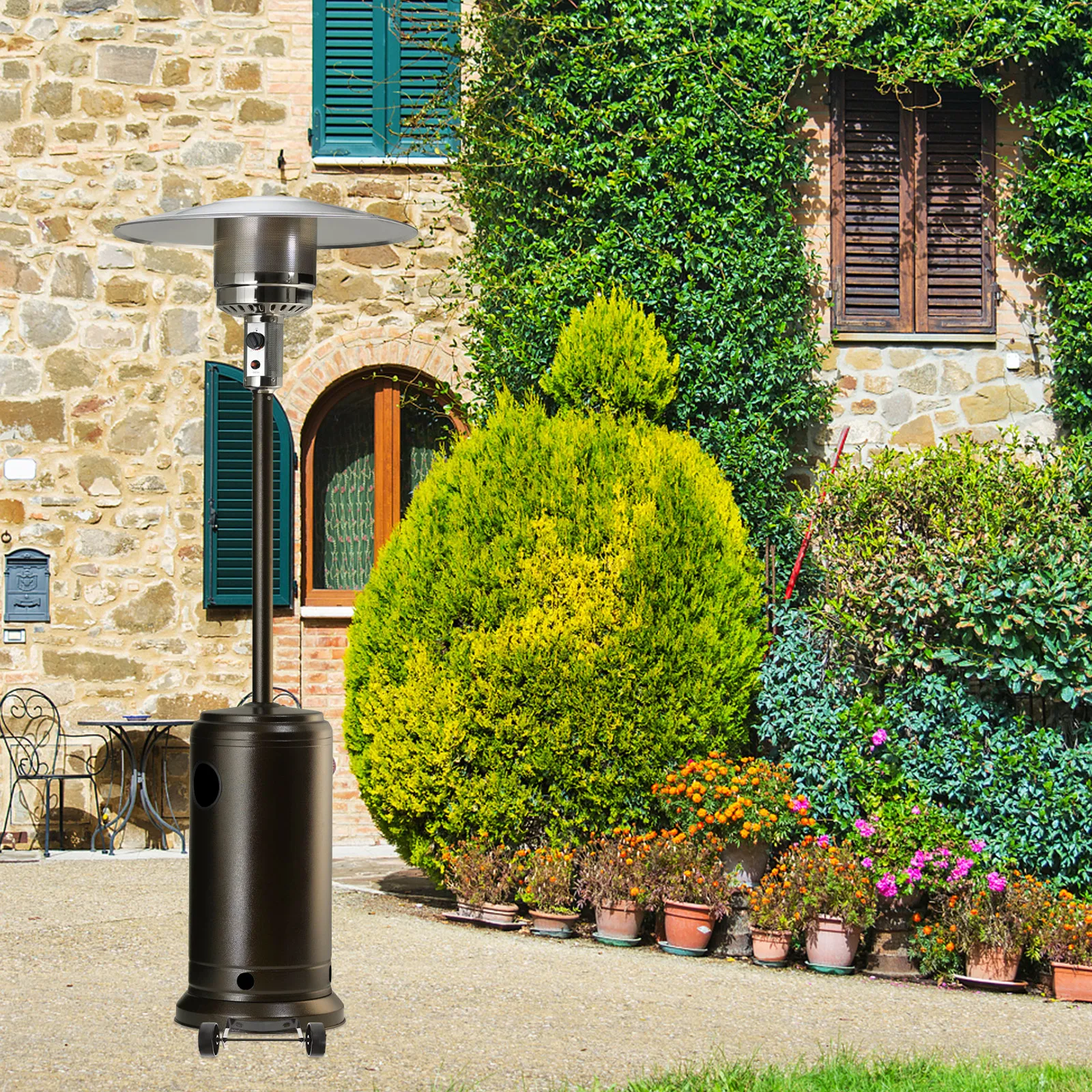 8Pcs Patio Heater Wheel Replacement 2.4 Inch Black Caster Universal Outdoor Propane Heater Mobility Moving Stand Parts