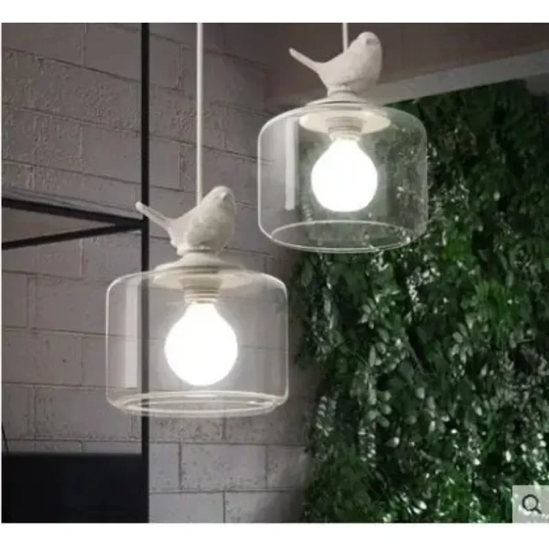 Nordic restaurant chandelier three heads bar window home porch lights creative personality balcony single head bird light