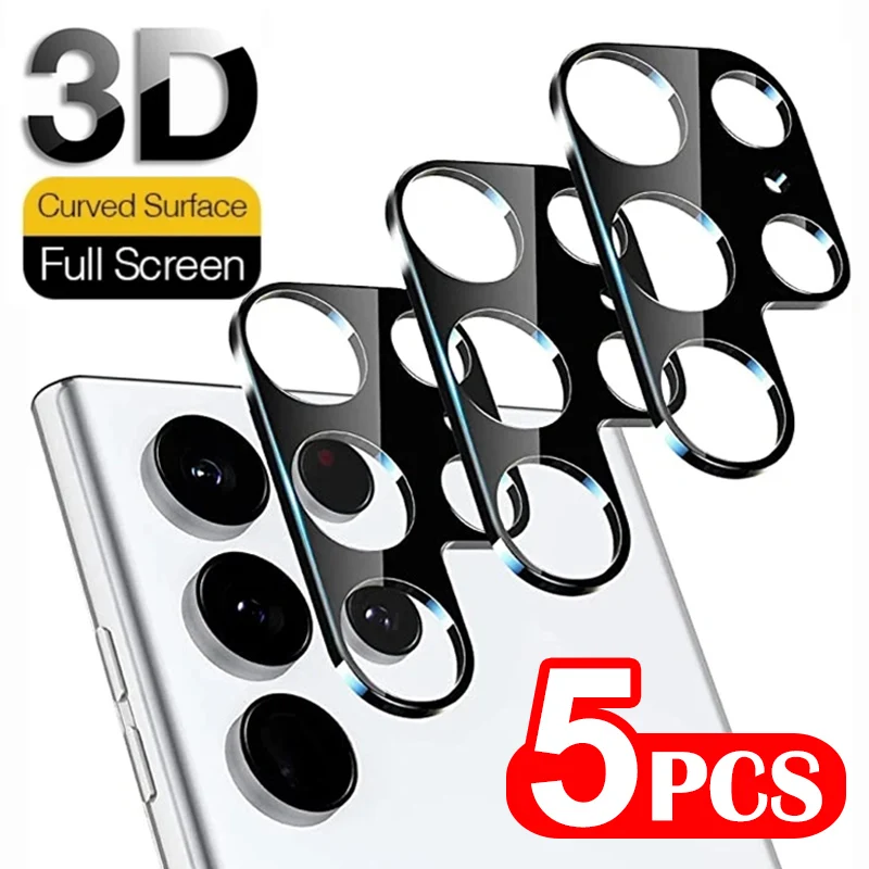 3D Camera Lens Protector para Samsung, Voltar Camera Lens Cover, Filme de vidro temperado, Galaxy S24, S23, S22 Ultra Plus