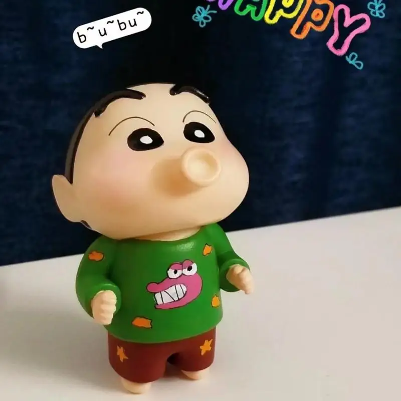 Anime Cartoon Crayon Shin-Chan 9.7Cm Vinyl Doll Cute Desktop Ornament Figure Decoration Trendy Toy Doll Model Birthday Gift