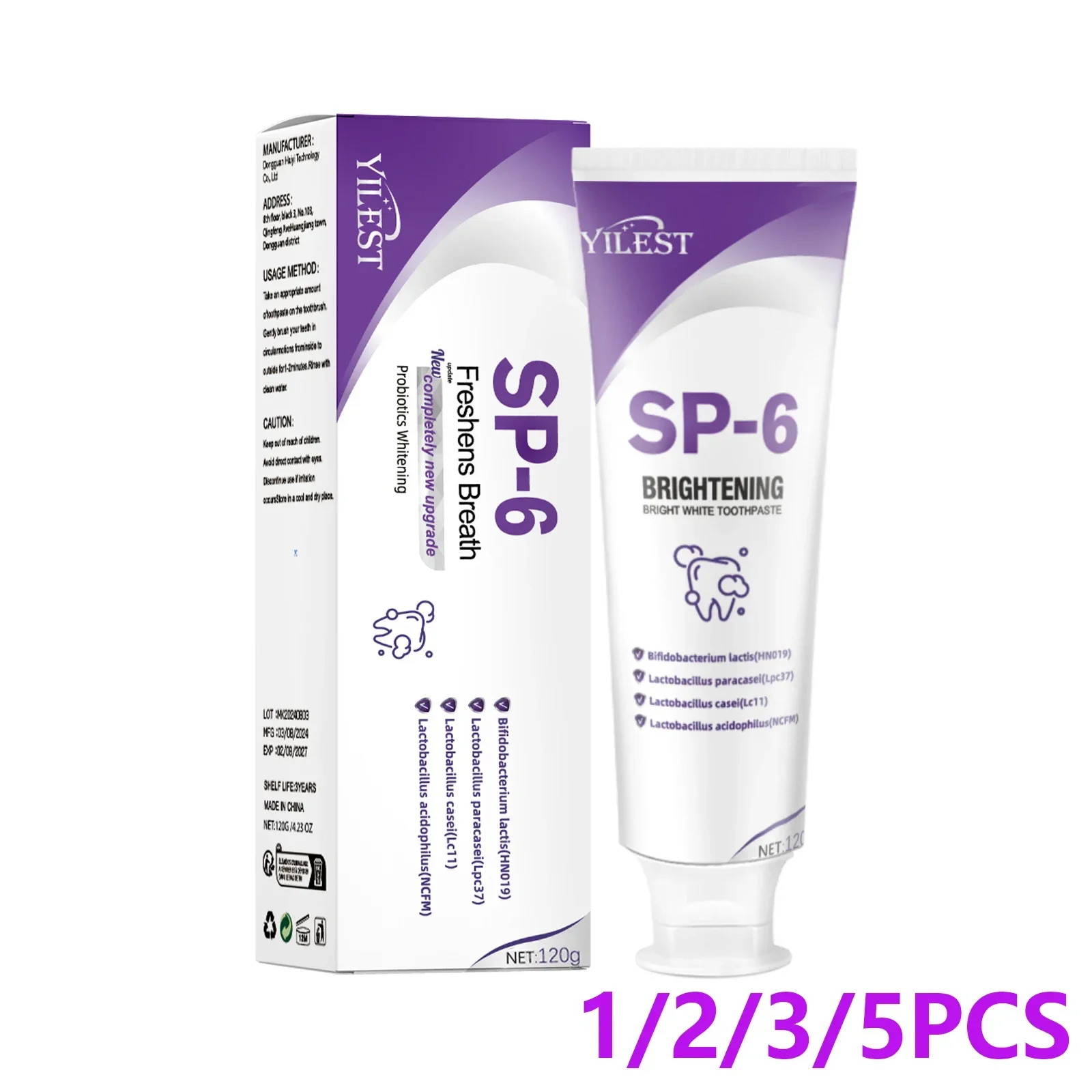 

1-5pcs SP-6 Probiotic Toothpaste Whiten Tooth Remove Plaque Prevent dental caries Oral Hygiene Clean Fresh Breath Protect Gum