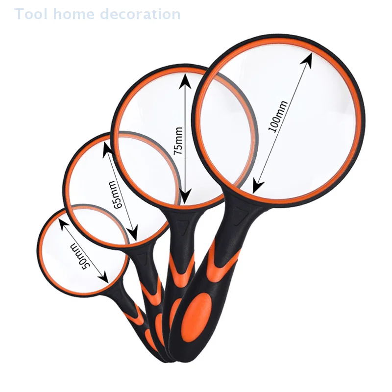 1 قطعة 75 مللي متر يده عدسة مكبرة 10x للأطفال كبار السن عدم الانزلاق القراءة عدسة مكبرة للفصول الدراسية العلوم استكشاف الطبيعة